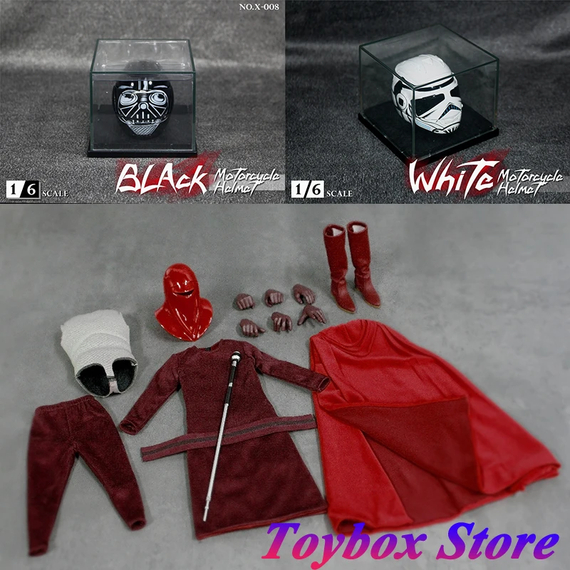 Fhd02 1/6 Star Wars Series Red Royal Guard Set Di Vestiti Cosplay Black Darth Vader Casco Moto Bianco Cosplay Per Figura Da 12"