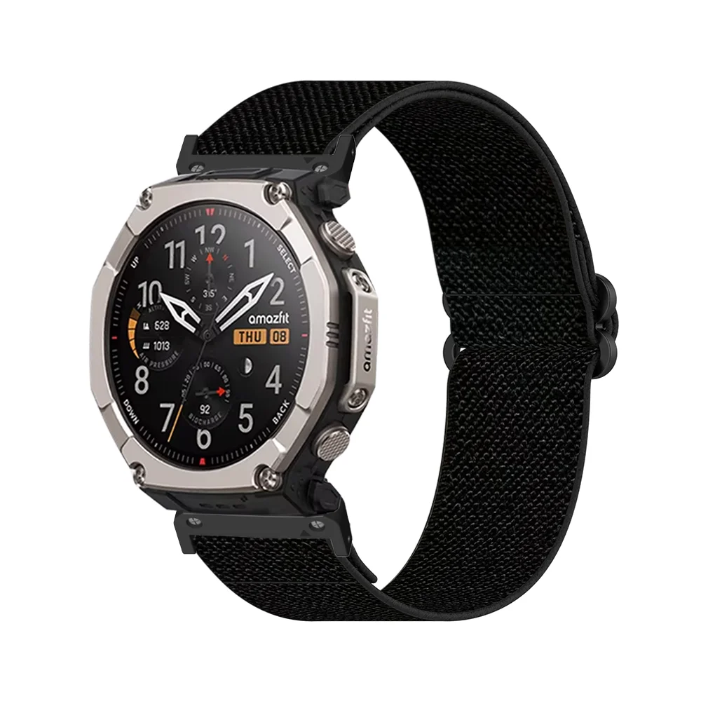 Braided Elastic Nylon Watch Band with Butterfly Slip Buckle