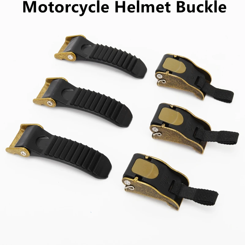 Casco Moto Pull Buckle Sgancio Rapido Bronzo Vintage Buckle Lock Casco Moto Chin Strap Clip Flessibile Capacetes Accessori