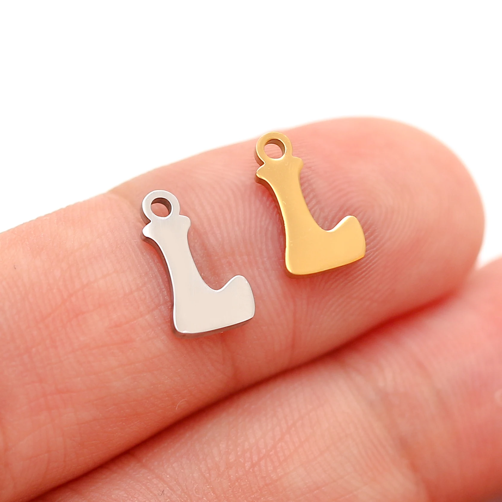 5pcs anfängliche Charms 18k pvd plattiert Edelstahl 26 Buchstaben A-Z Alphabet Anhänger DIY Schmuck Zubehör für Armband Halskette – Detail 21