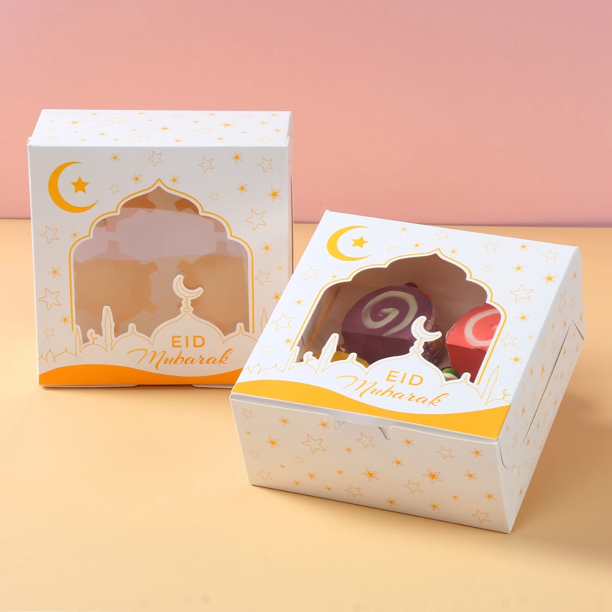 1Pcs Eid Mubarak Gift Box Candy Cake Chocolate Packaging Box Ramadan Kareem Home Decoration 2024 Islamic Muslim Party Supplies