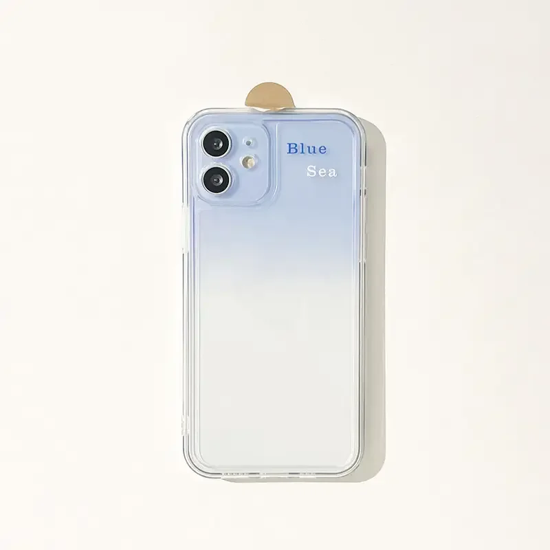 Градиентная светло-голубая мягкая силиконовая искусственная кожа для iphone 14, простая защита для Apple 13promax12