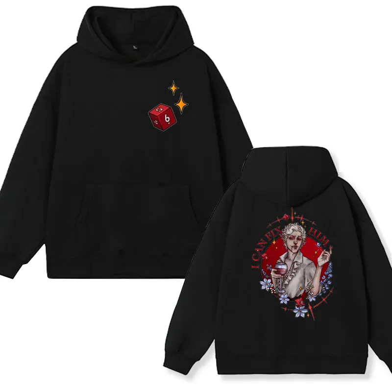 Limited Astarion Baldurs Gate 3 Vintage Graphic Print Hoodie Men's Fashion High Quality Fleece Pullover Oversized Sweatshirts