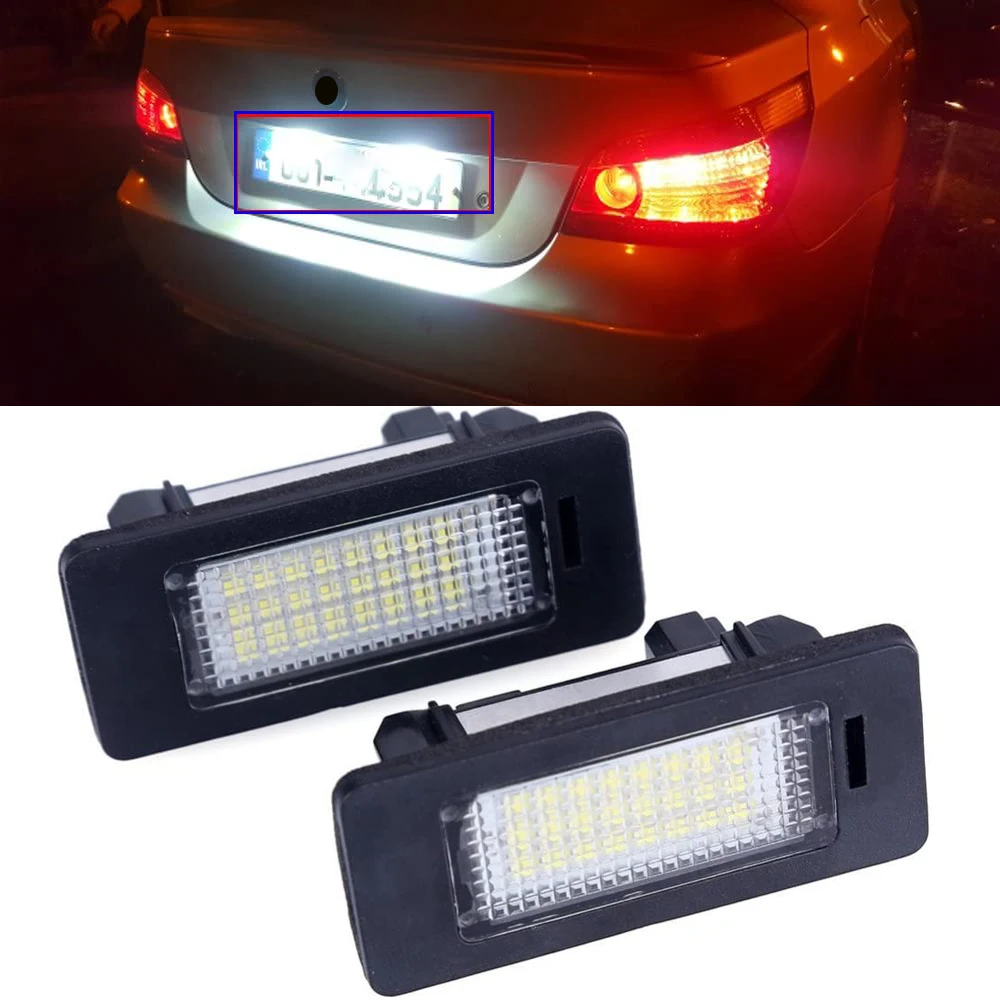 Car License Plate Light Error Free LED Number Plate Lamp for BMW E90 E91 E92 E93 E82 E88 E39 E60 F10X5 E70 X6 E71