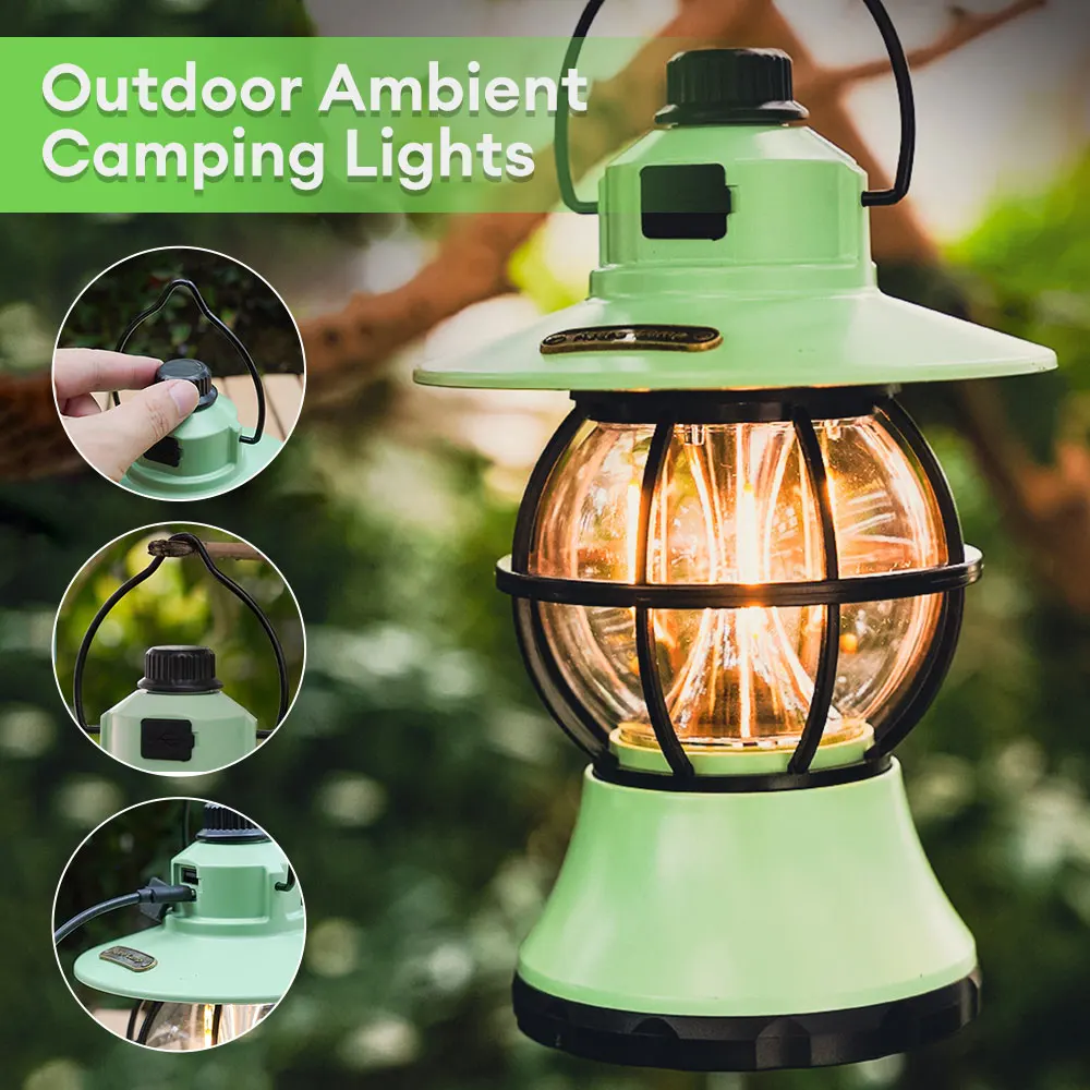 

Oudoor Hooking Camping Lamp LED 1200mAh Stepless Dimming Waterproof Portable Inspection Lamp USB Type-c Rechrage Fishing Light