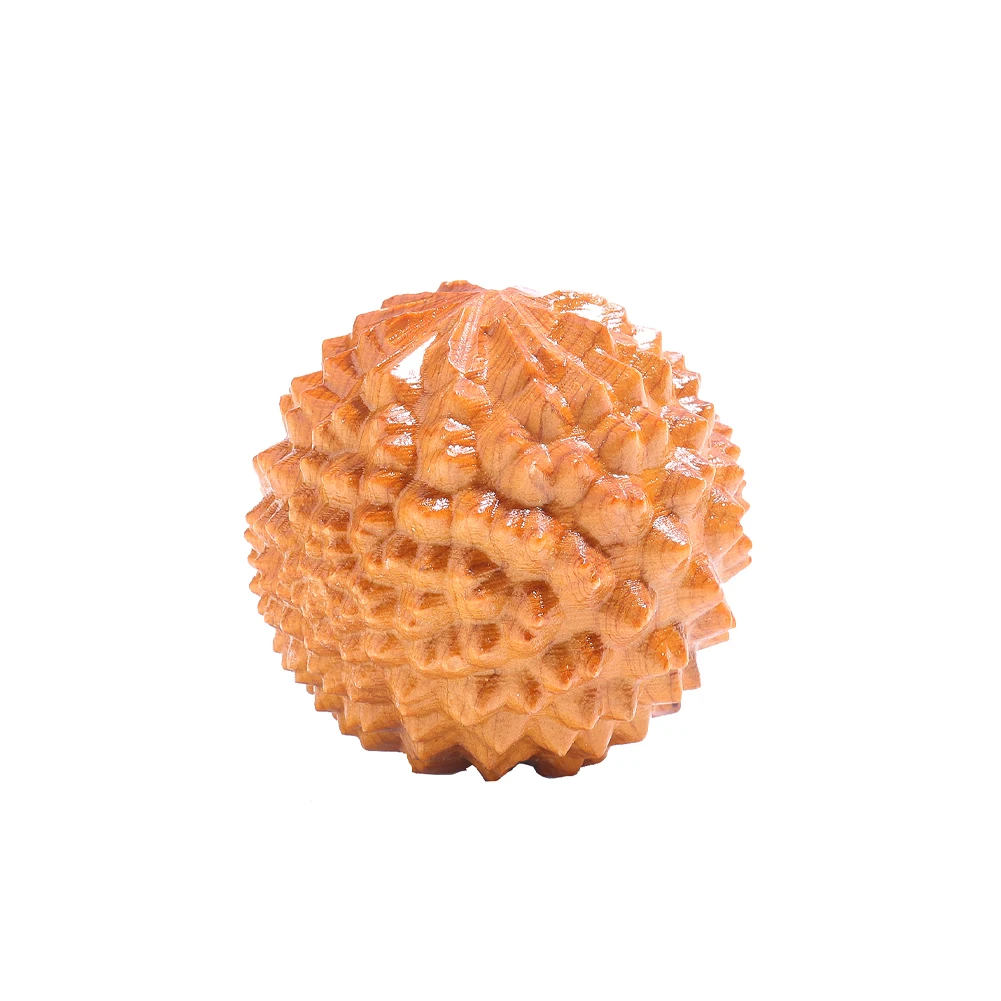 2PC Thuja Wooden Hand Massage Ball Durian Fitness Handball Hand Exercising Yoga Meditation Therapy Stress Pressure Relief Tool