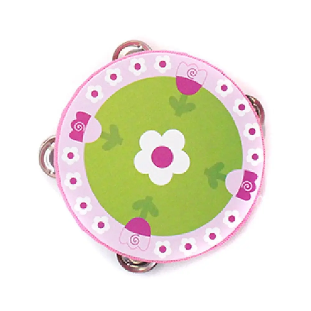 6 Inches Children Hand Drum Cartoon Pattern Tambourine Learning Music Toys Kids Bell Drum Baby Gifts