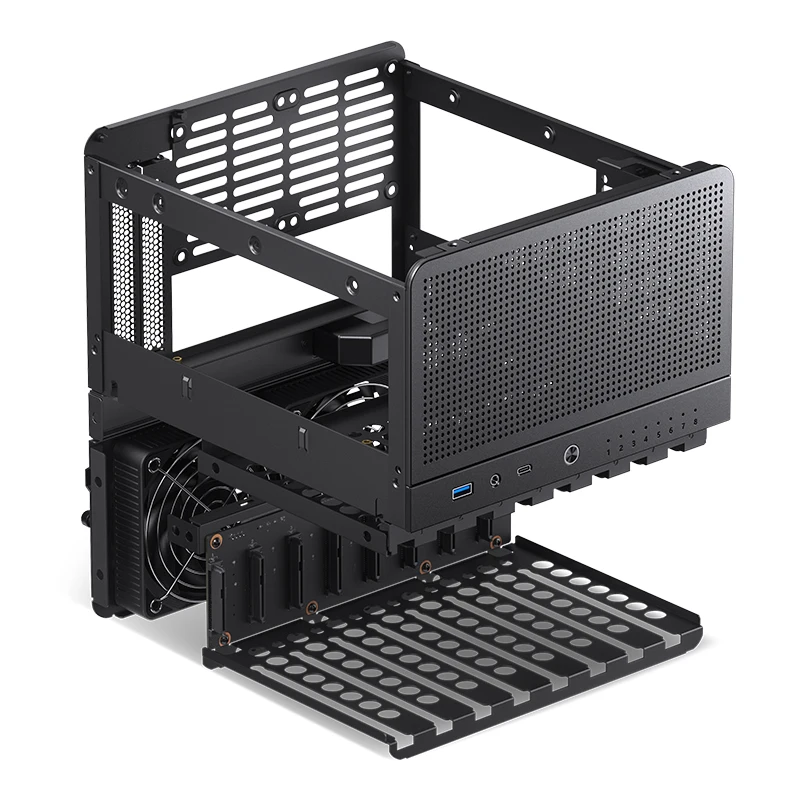 PC Case Mini ITX Desktop Case JONSBO N3 Mini NAS Case ITX Mini Aluminum with Steel Plate Support 130mm CPU Cooler Two 100&times;25mm fan are standard