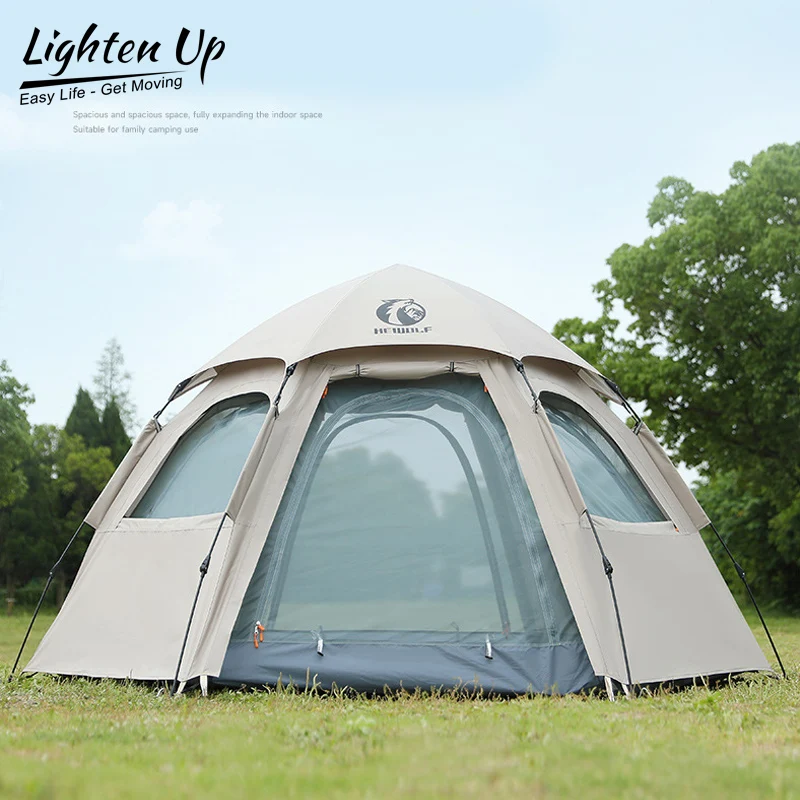 5-8 Person Fully Automatic Quick Opening Sunshade Waterproof Tent Outdoor 캠핑 Folding Portable Canopy Double Layer Thickening 텐트