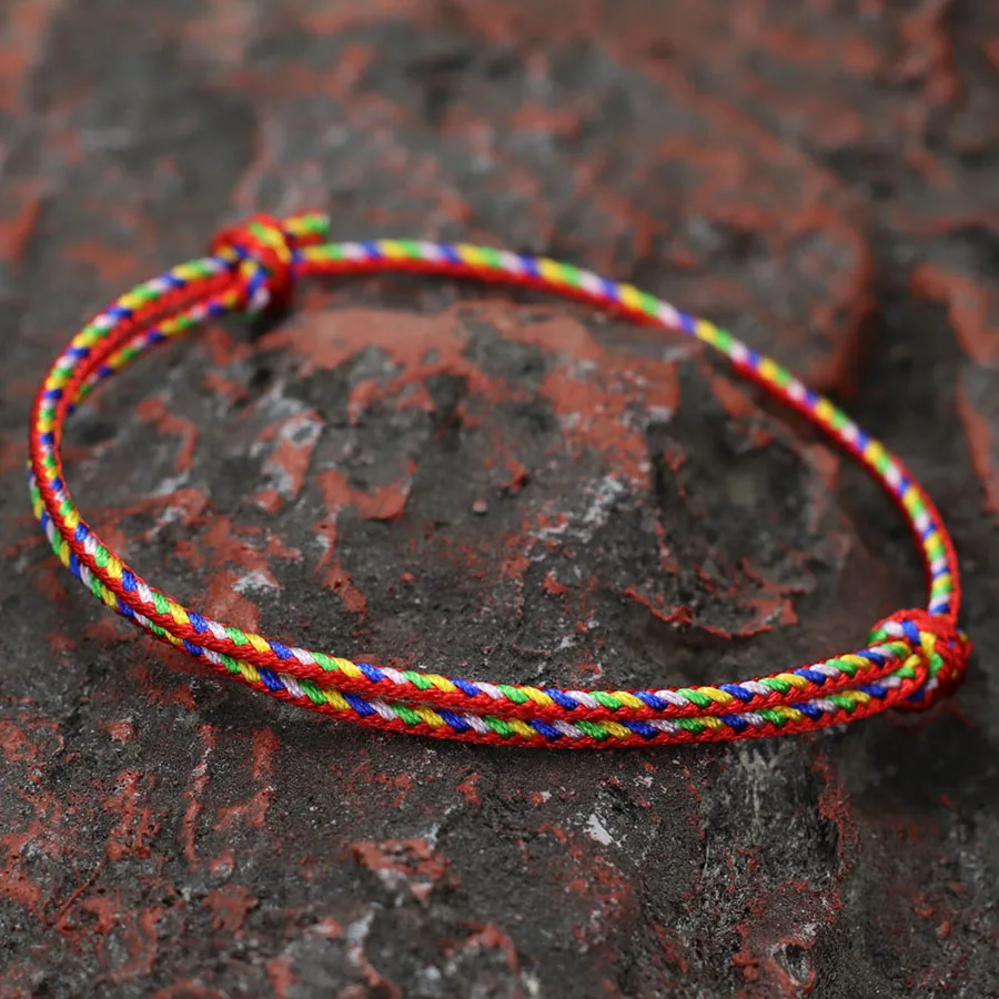 Red Cord Chain Unisex Bracelet Adjustable Ethnic Rope