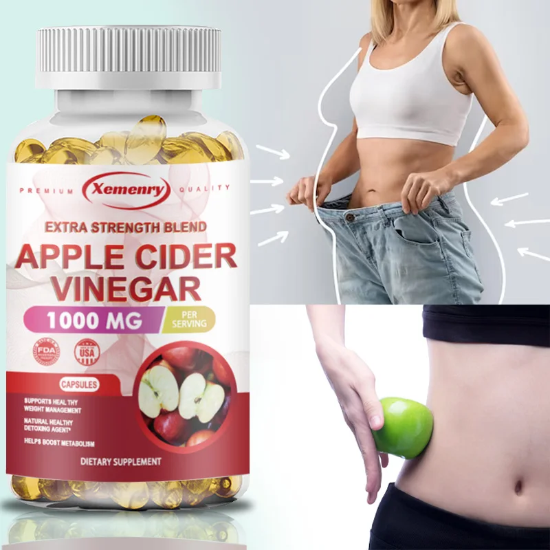 Apple Cider Vinegar Capsules Detoxification Weight Management Fat Burning Appetite Suppressant Boost Metabolism