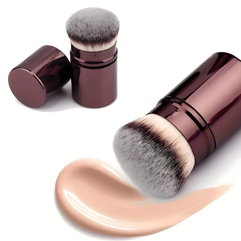 Retractable Makeup Brush Face Blush Brush Kabuki Foundation Loose Powder Brushs Multi-function Soft Portable Travel Makeup Tools 1