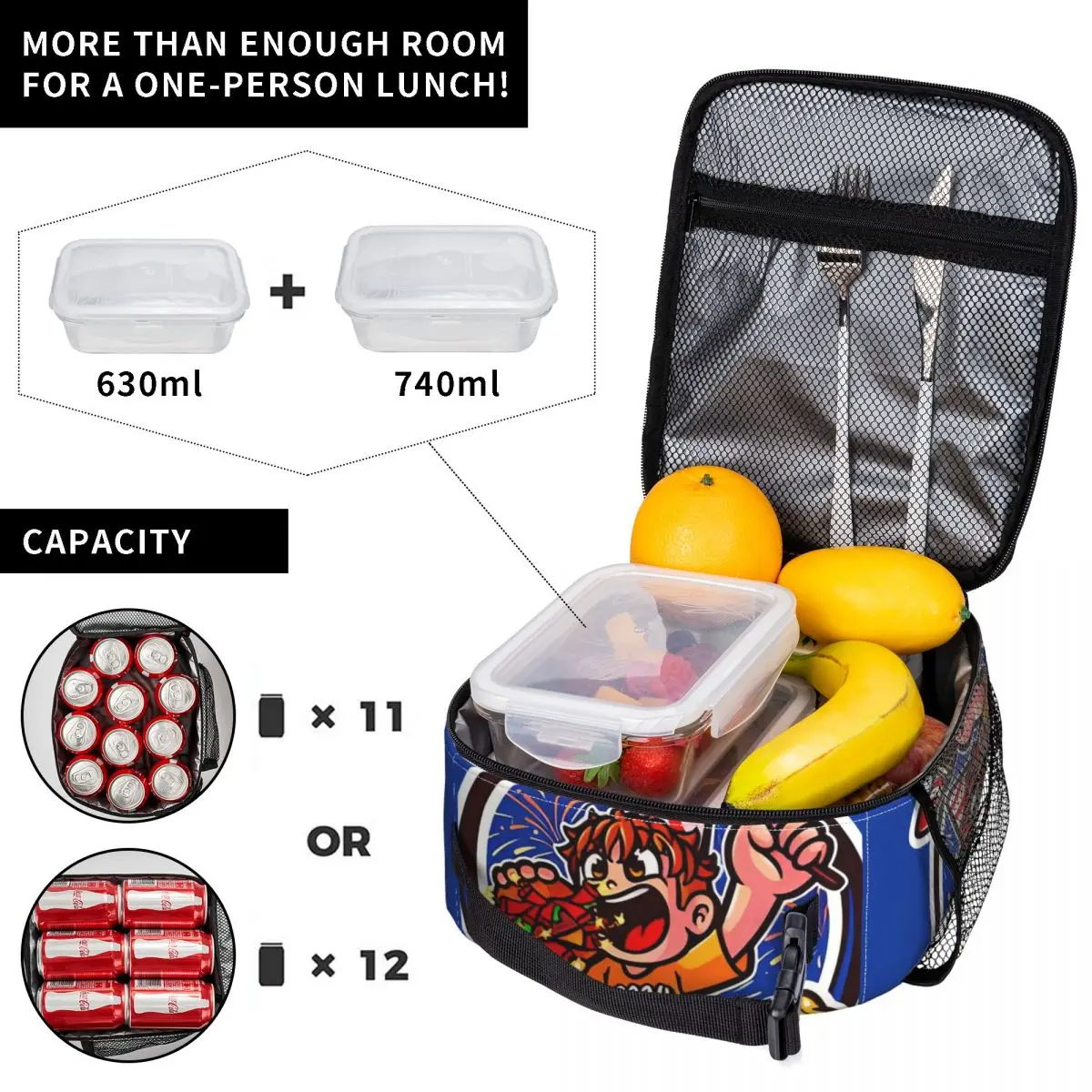 Lunch Box Burgerpommes ICrimax Y2K Merch New Songs Food Box Causal Thermal Cooler Bento For Office