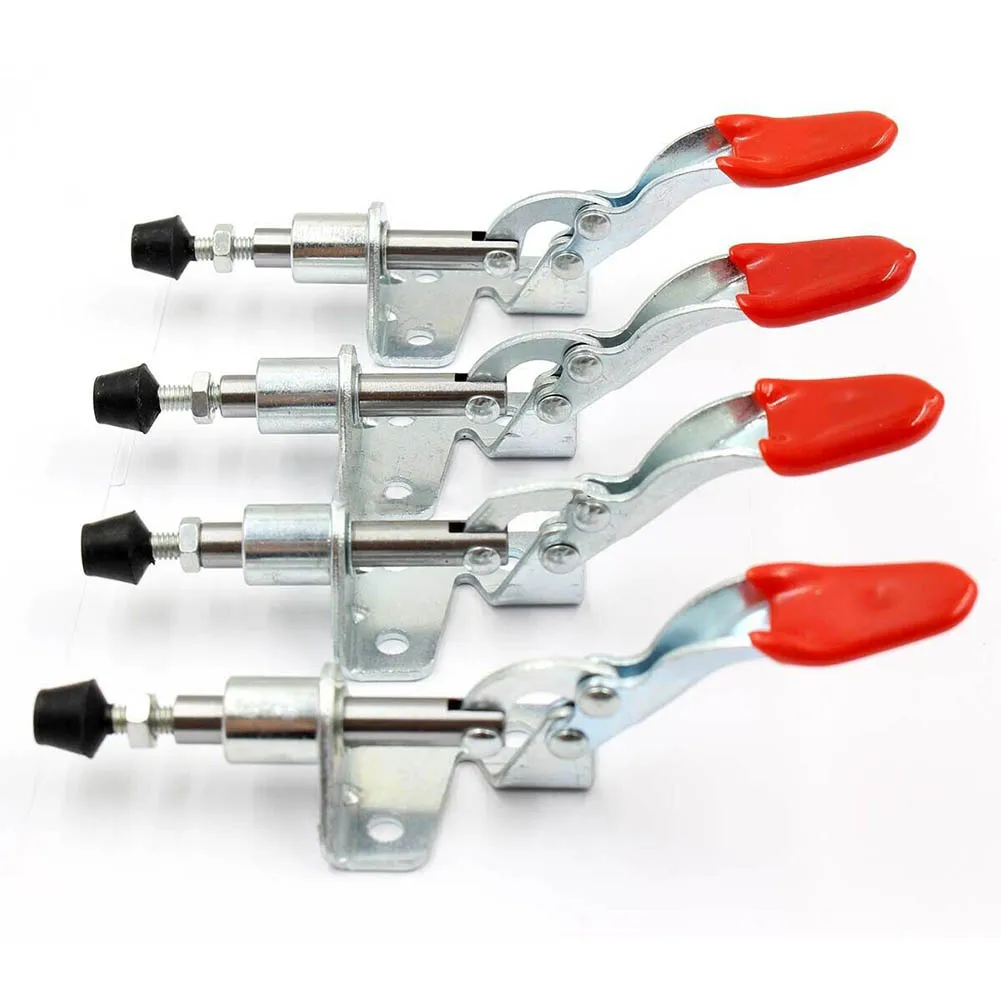 Galvanized Toggle Clamps Quick Release Vertical Vertical Clamp 0.63" 45Kg 4pcs 5/8" Plunger Travel GH-301AM Tool