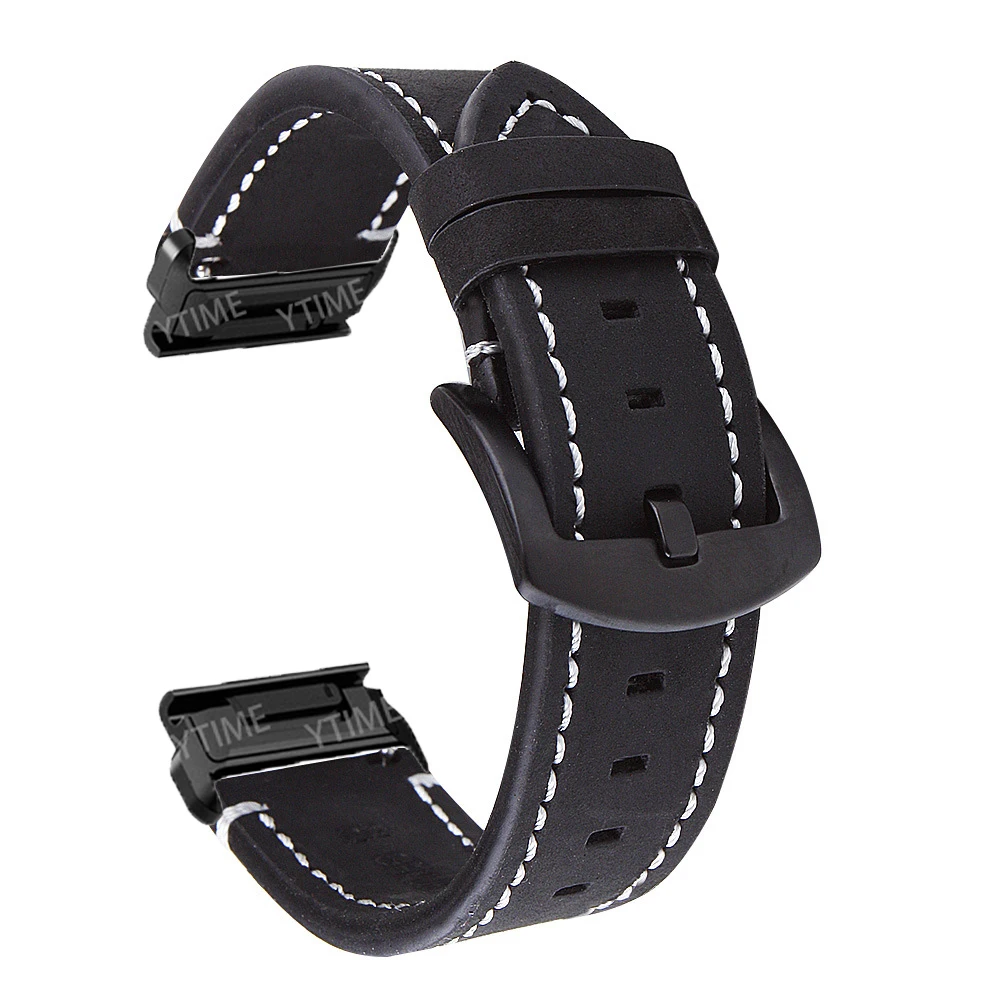 

For Garmin MARQ Series / Approach S60 Bracelet 22mm Genuine Leather Quick Easy Fit Watchband Instinct 2/Epix Gen 2 Wrist Straps