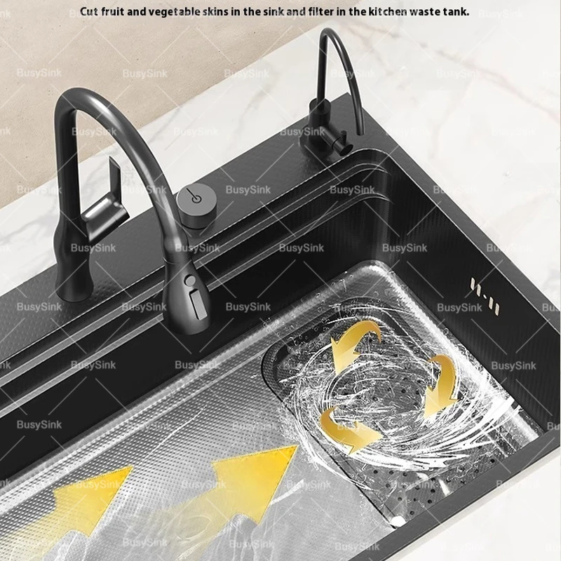 Stainless steel Kitchen Sink Thick Embossed Large Single Slot vegetable washbasin Dishwashing Sink Undermount Basin
