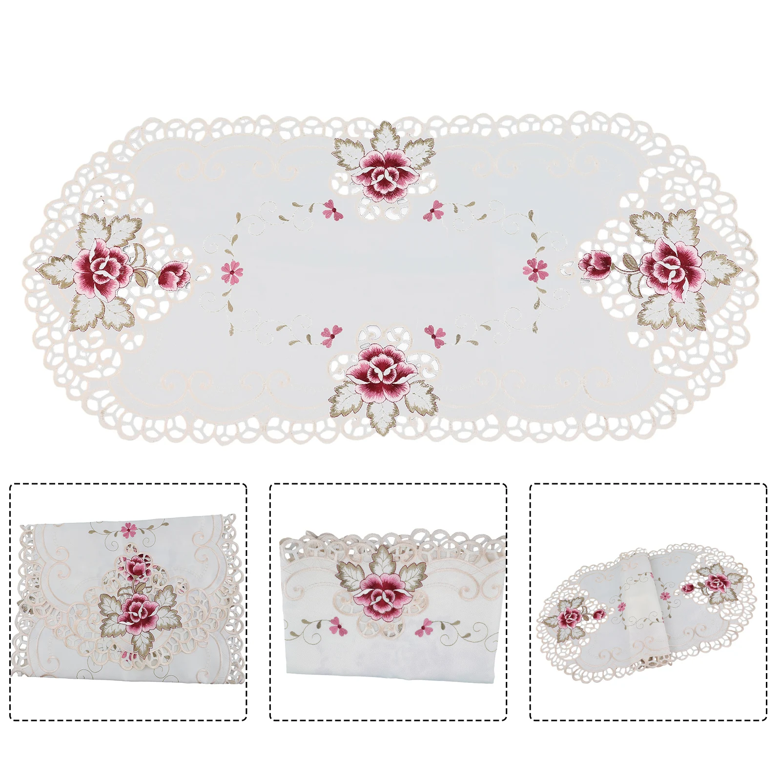 

Retro Oval Shape Tablecloth Dining Table Runner For Home Restaurant European Embroidered Elegant Lace Table Cloth Cabinet Covers