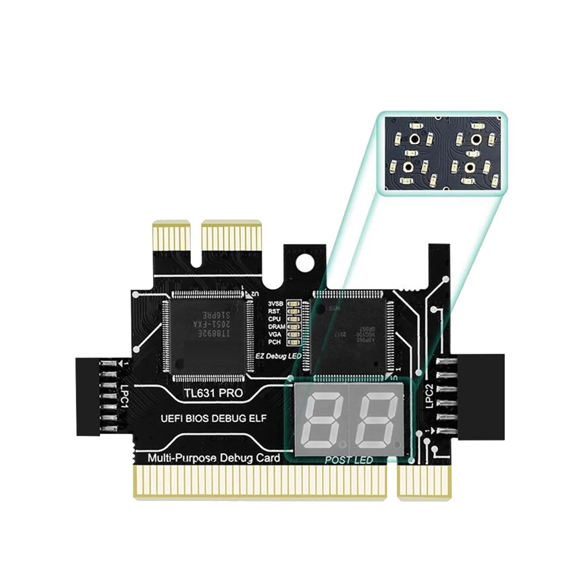 Pro Diagnostic Card Mais Expansion Card Placa-mãe Pci-e Diagnóstico Portátil Multifuncional Tl631 - Imagem 4