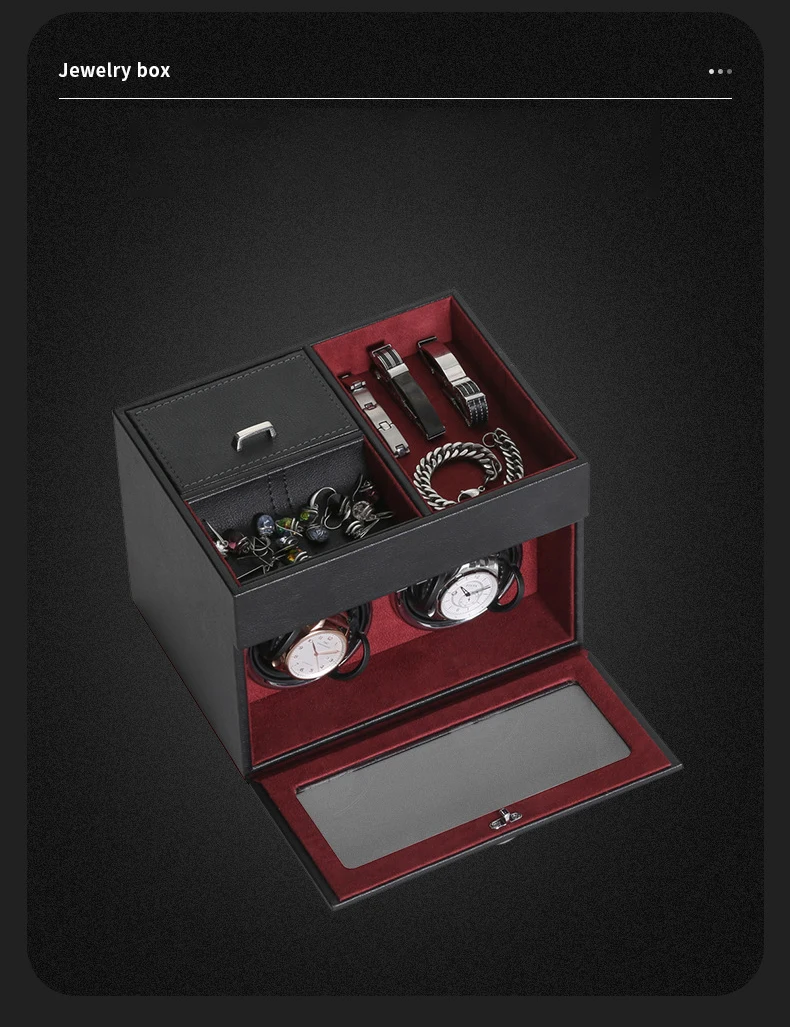 IBBETON Automatic Watch Winder Luxury Jewelry Box Quiet Japanese Mabuchi Motor Adjustable Modes With Jewelry Storage Case Boxes