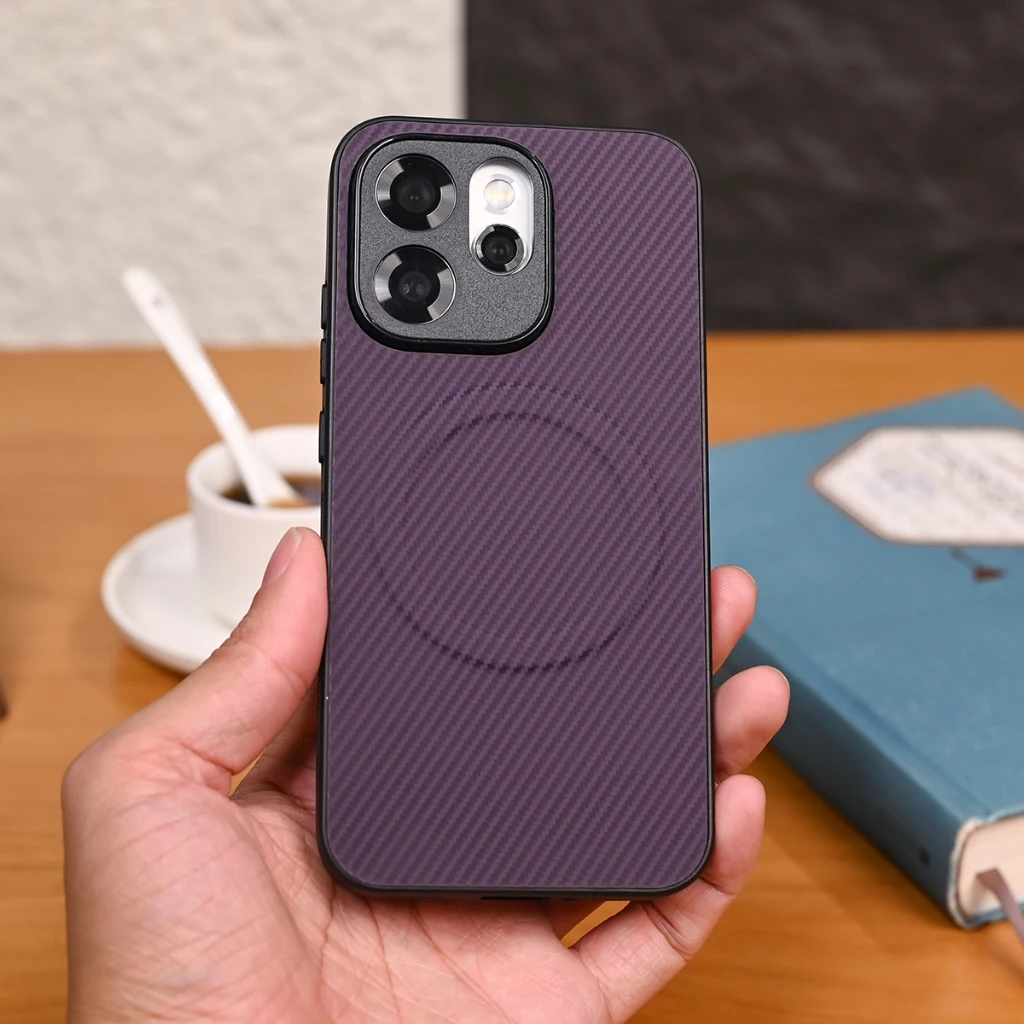Luxury Kevlar Striped Magnetic Shockproof Phone Case