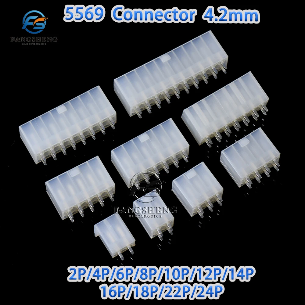 10Pcs-lot-Molex-5569-4-2mm-Automotive-Connector-5569-Series-Male-White ...