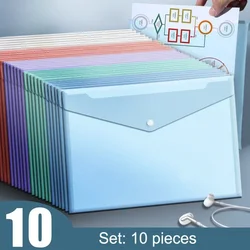 10 Piece Set of Transparent Waterproof File Storage Folders with Labels (21-10pcs)