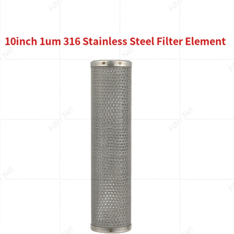 Filtro de Água Cartucho Reutilizado Resistente à Rosão Uso Industrial 10 316 Aço Inoxidável Elemento Filtrante 1um