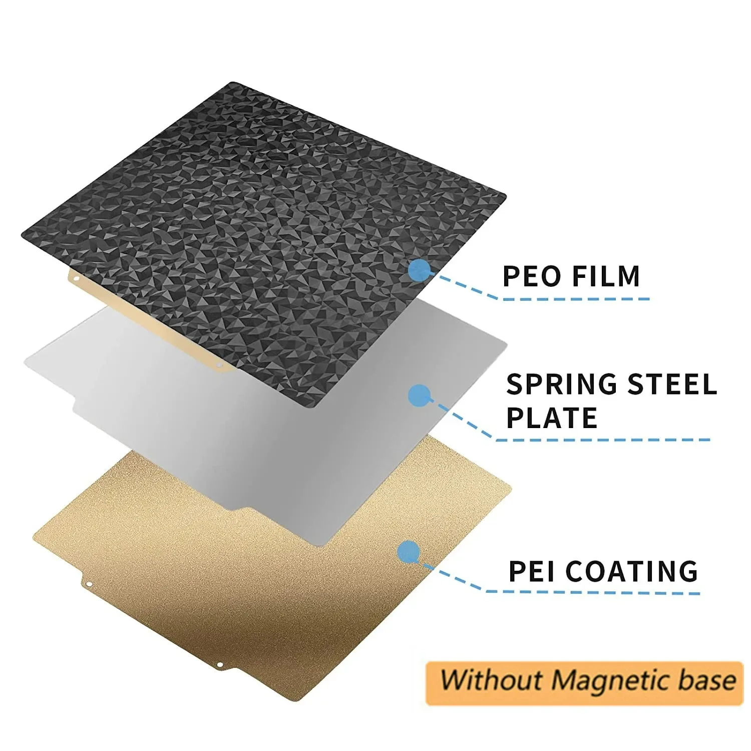 Bauplatte 235 x 235 mm für Ender 3 Elegoo Neptune 4 Pro Pet Peo Pey magnetische Bauplatte Federstahl 3D-Drucker beheiztes Bett – Detail 1