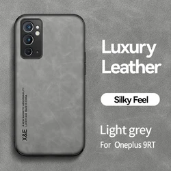 Luxury Leather Texture Magnetic Stand Holder Phone Case - Elegant Back Cover for Oneplus 9RT (Light Grey)