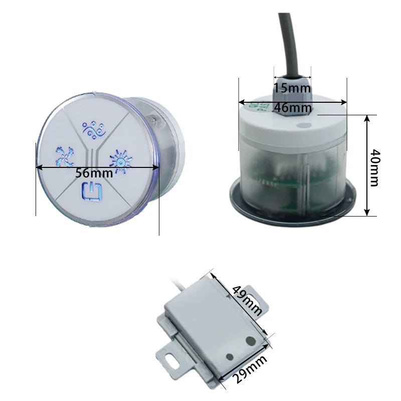 AC220V Massage Bathtub Controller SPA Bathtub Control Panel Induction Screen Air Bubble/Surfing Massage/Therapy Light Control