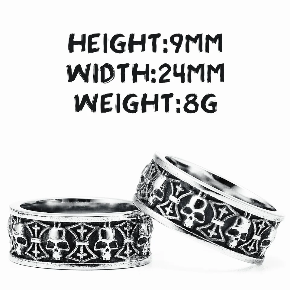 Bague rétro en acier lourd/doré avec tête de mort double pistolet pour homme punk en acier inoxydable bague de motard cool pour homme Hip Hop bijoux cadeau, 9, Acier inoxydable Bague rétro en acier lourd/doré avec tête de mort double pistolet pour homme punk en acier inoxydable bague de motard cool pour homme Hip Hop bijoux cadeau, 9, Acier inoxydable