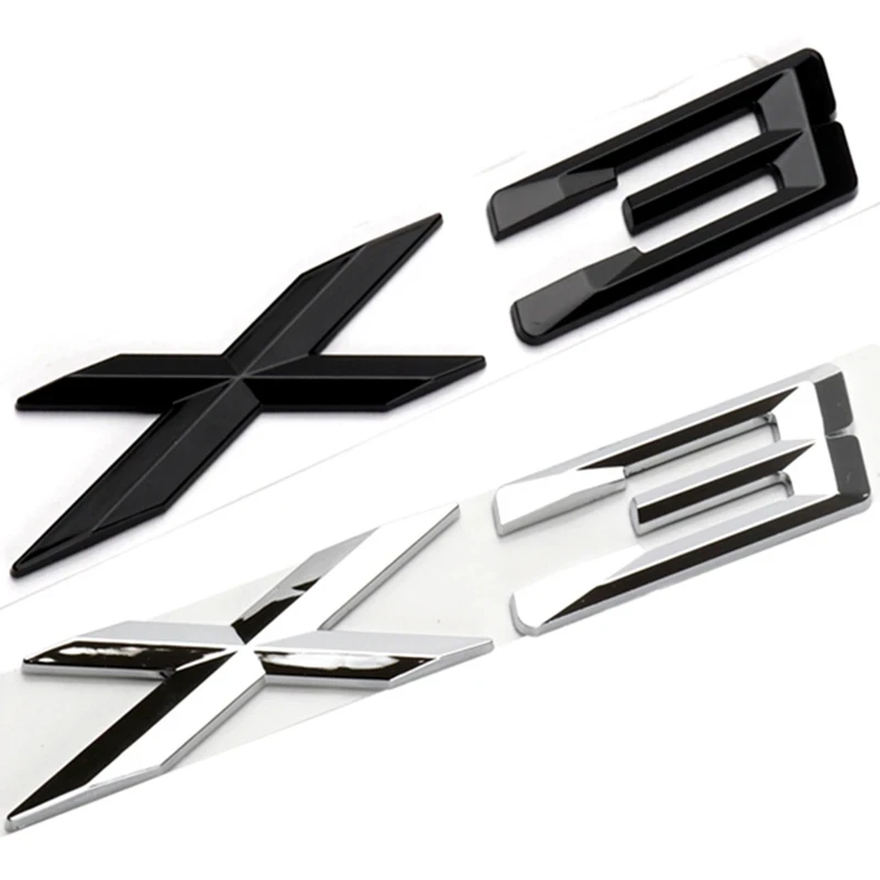 3D Abs Nero Cromato Lettere Auto Posteriore Tronco Distintivo X3 Logo Per Bmw X3 F25 Adesivo Emblema X3 E83 F25 G01 Lettering Accessori