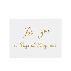 Elegant Gold Stamped Thank You Greeting Cards - Set of 50, 6x8cm White with Simple Design (10)