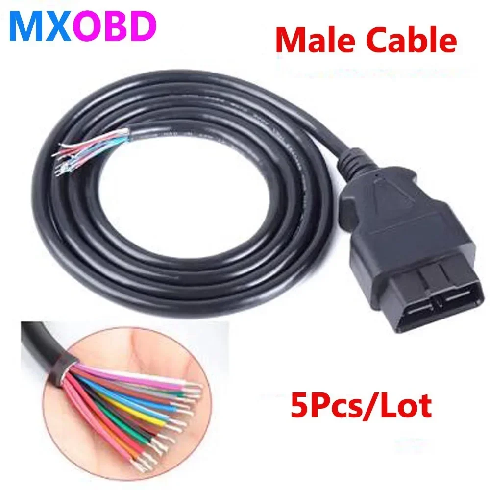 

5pcs 300cm Professional OBD2 16Pin Female Open Male Connector To Opening OBD Cable OBDII OBD-ii ODB2 16 Pin OBD 2 Adaptor