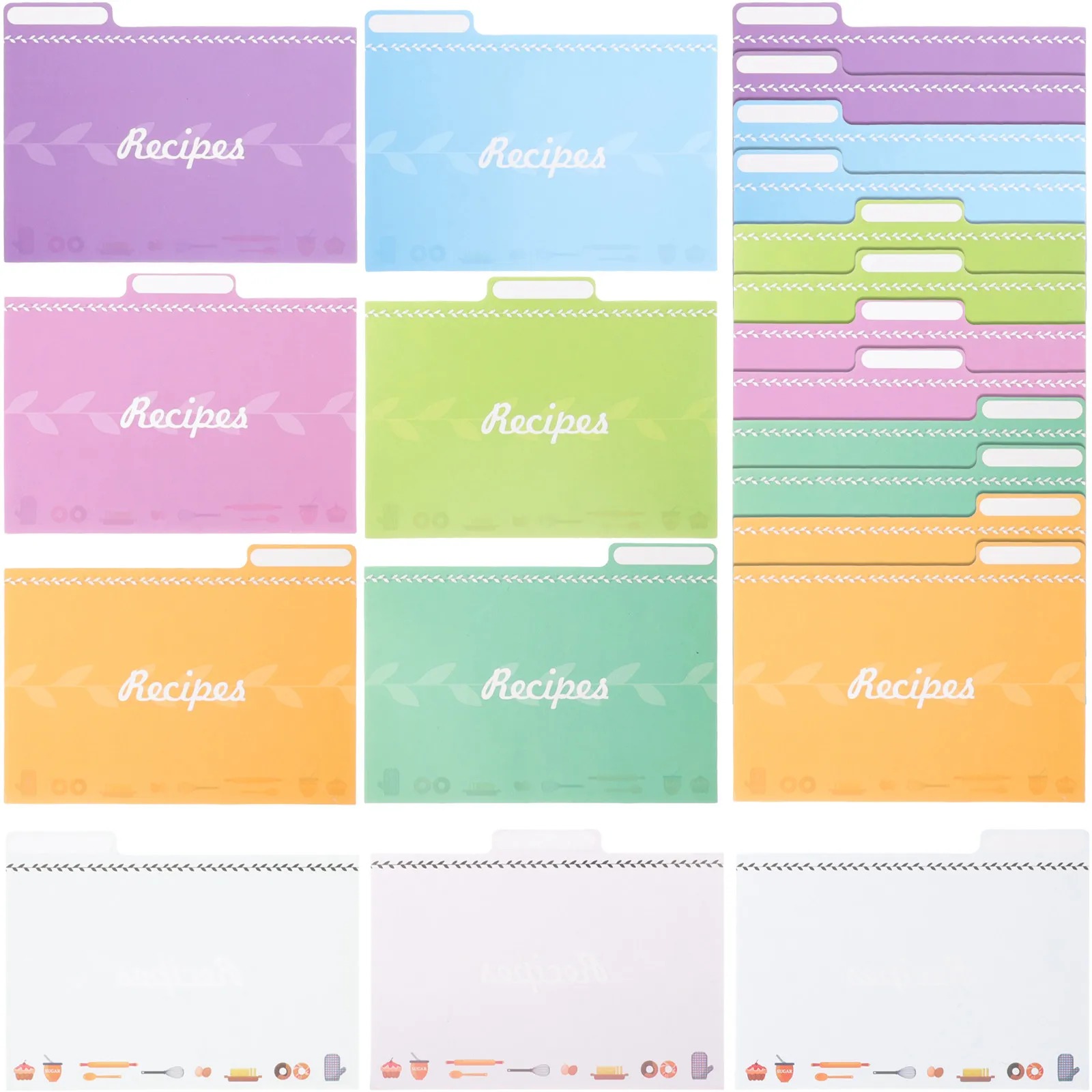 25Pcs 요리 노트용 두꺼운 빈 레시피 카드 DIY 음식 일기 카드 부드러운 쓰기 표면 주방 용품 레시피 카드