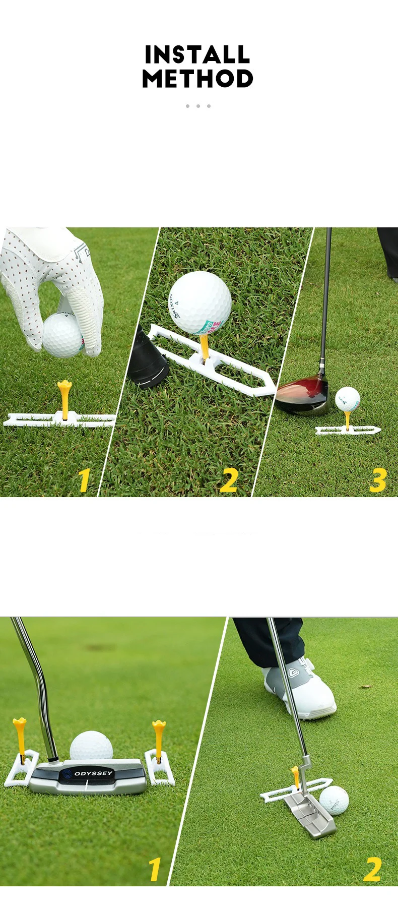 Golf Tee 3 Pcs Holder Golf Practice Rocket Step Down Ball Tees Rocket Design Golf Training Tees Golf Accessories Tool Drop Ship