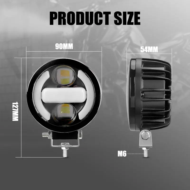 3.5인치 원형 LED 헤드라이트 작업등 12V 24V 하이 로우 빔 헤드라이트 6000K 화이트 혼다 토요타 지프 픽업 오프로드용