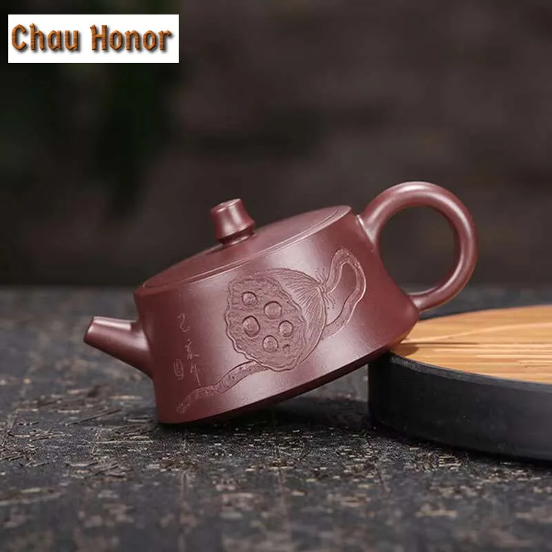 140ml Authentic Yixing Purple Clay Teapots Raw Ore Zhu Mud Filter Tea Pot Handmade Zisha Beauty Kettle Home Tea Set Accessories