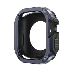 Rugged Armor Case for Apple Watch - Durable Hollow - Out Protective Bumper (BlueBlack)