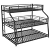 Twin Full Queen Triple Bunk Bed with Long and Short Ladder and Full-Length Guardrails,Black Kid Bed Boys Bed Children Furniture 4