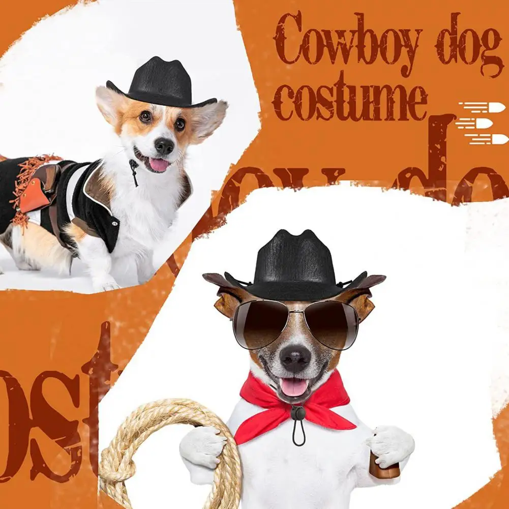 

Pet Hat Fashion Western Style Dogs Cowboy Hat Adjustable Cats Headwear Cosplay Outfit Prop Pet Supplies