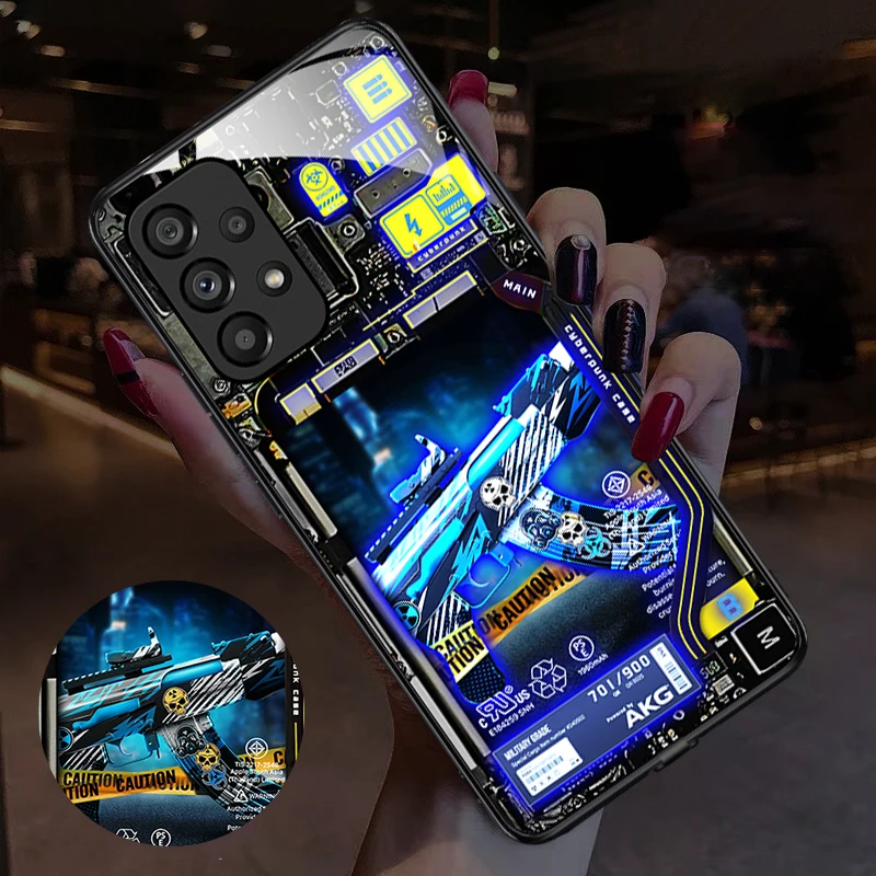 Smart Phone Case For CyberPunk's Luminous LED Flash Cover For