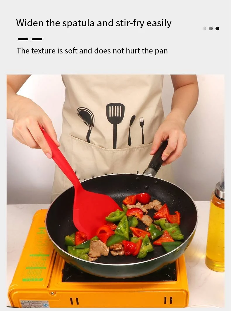 Description Picture 5 of itemSilicone Kitchen Ware Cooking Utensils Spatula Beef Meat Egg Kitchen Scraper Wide Pizza Cooking Tools Shovel Non-stick Spatula