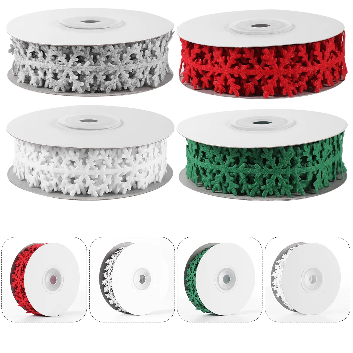 

4 Rolls 5m Length Christmas Decoration Ribbon Durable Printed Ribbon DIY Supply