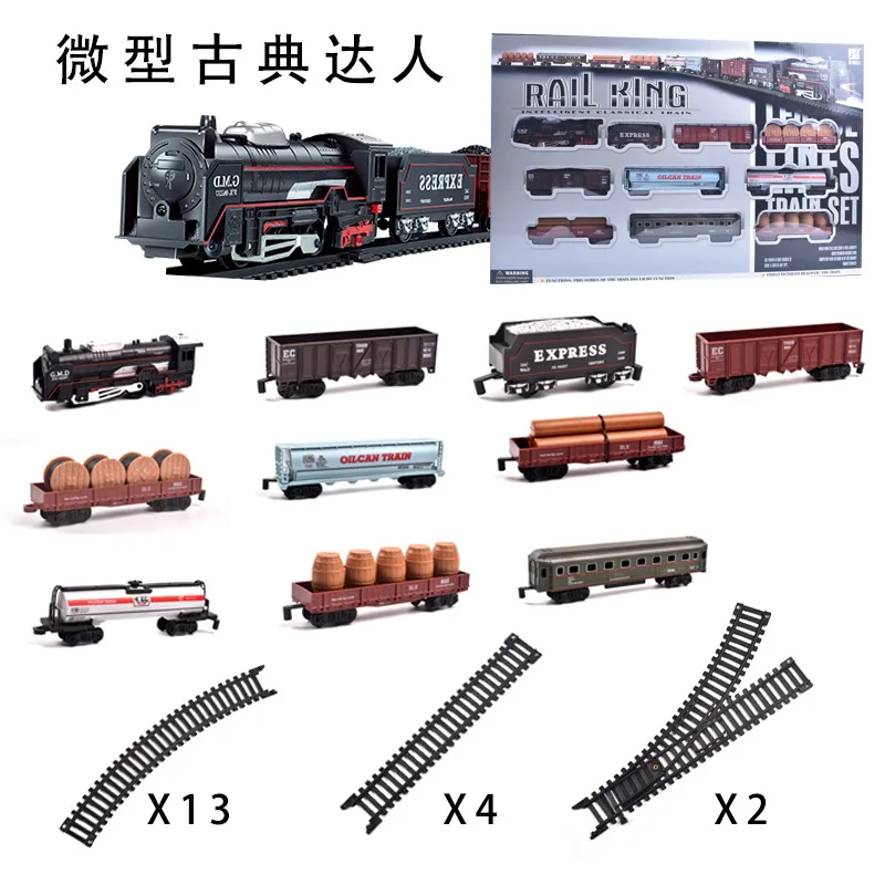 New Train Set Train Toy For Boys Girls Retro Rail AA Battery-Powered Gifts For 3 4 5 6 7 8+ Year Old Kids