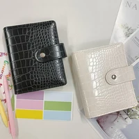 A7 Small Notebook Binder Faux Crocodile Leather Notepad Portable Budget Sheets ，with 45 Blank Inside Pages 1