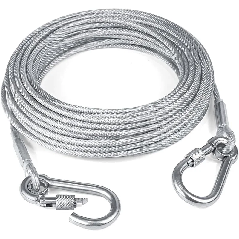 Anti-rust Double-headed Dog Tie Out Cable Leash 1