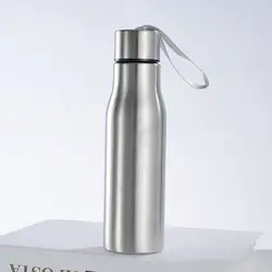 Stainless Steel Insulated Water Bottle with Handle - Portable - 750ml (Silver)