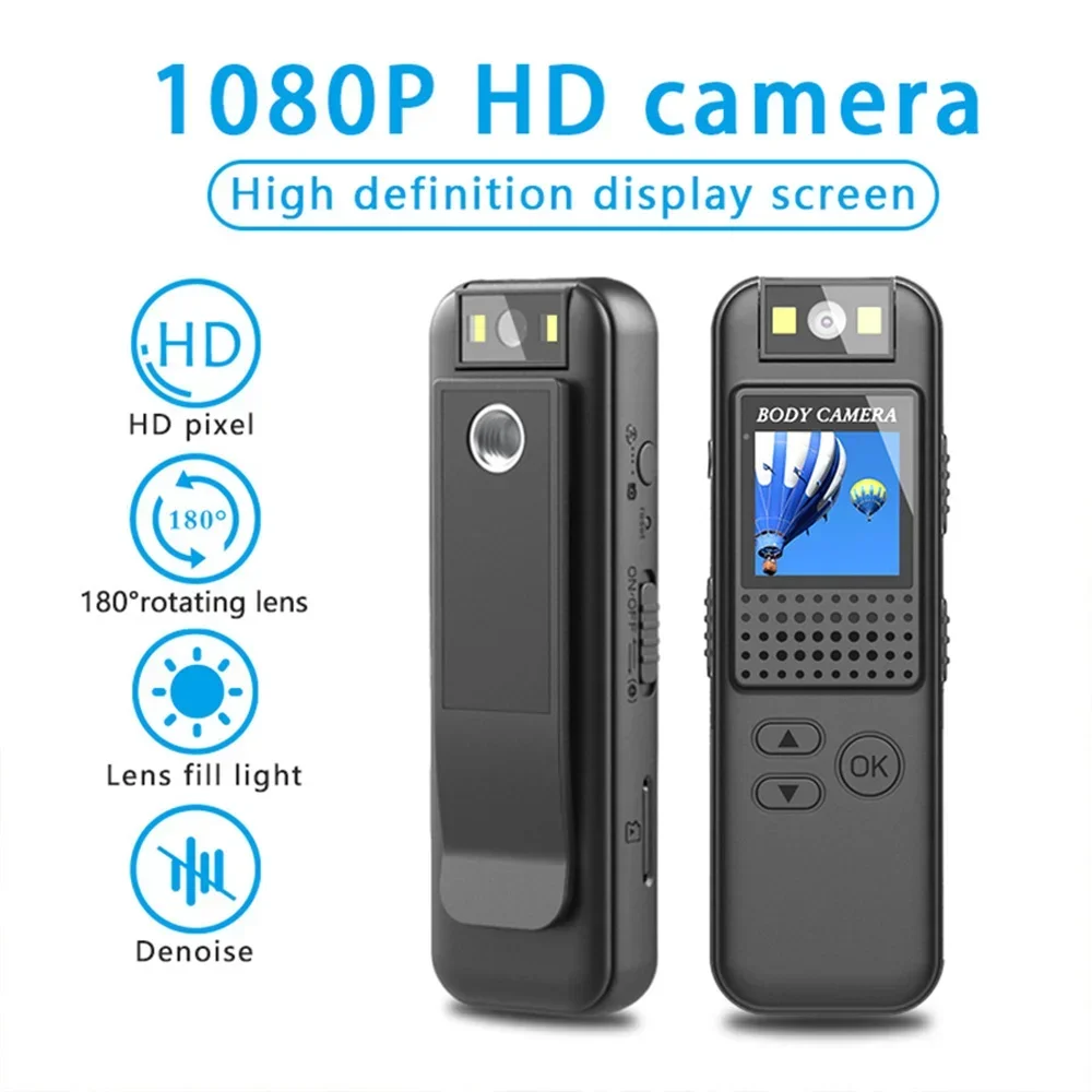 

1080P HD Sports DV Car DVR Outdoor Night Vision Small Cam Mini Camera Police Law Enforcement Recorder 180 Degrees Rotating Bike