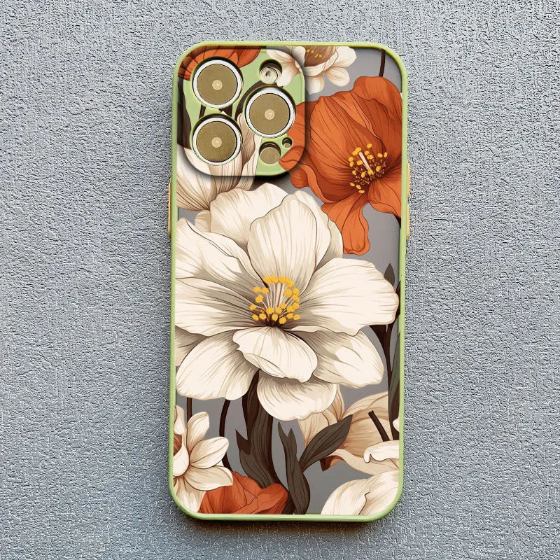 Vintage Blumen Handyhülle für iPhone 12 11 13 Pro Max Mini 17 16 15 14 Pro Max X XR XS 16 14 15 Plus Schmetterling Pflanzen Rückseite Cover – Detail 5